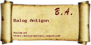 Balog Antigon névjegykártya
